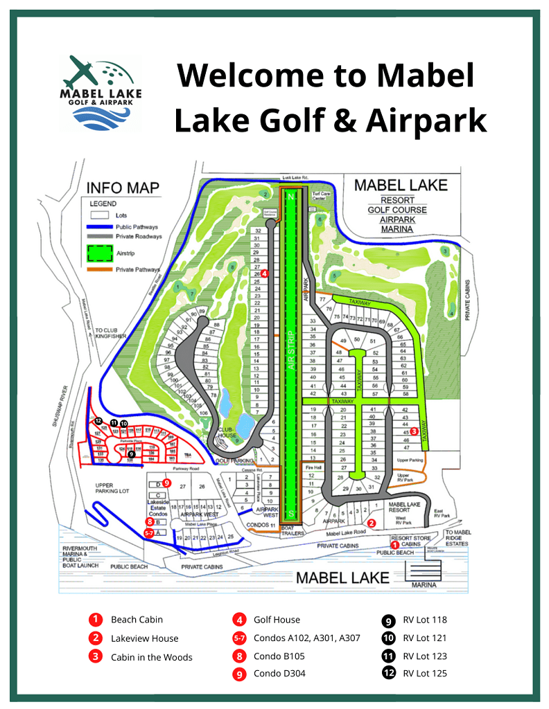 Accommodation Map - Mabel Lake Golf